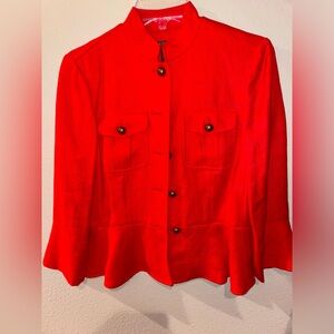 Ralph Lauren linen blazer size 4 100 per cent linen military style jacket